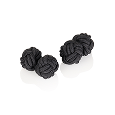 CUFFLINKS SILK KNOT BLACK