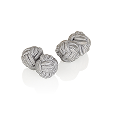 CUFFLINKS SILK KNOT GRAY