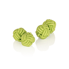 CUFFLINKS SILK KNOT GREEN