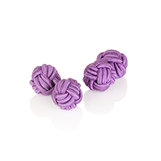 CUFFLINKS SILK KNOT VIOLET