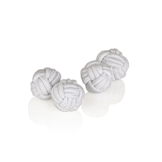 CUFFLINK SILK KNOT WHITE