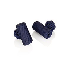 CUFFLINKS SILK KNOT CYLINDER DARK BLUE