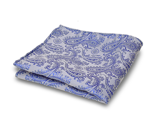 EINSTECKTUCH MIT BLAUEM PAISLEY MUSTER