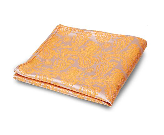 EINSTECKTUCH MIT ORANGEM PAISLEY MUSTER EINSTECKTUCH MIT ORANGEM PAISLEY MUSTER