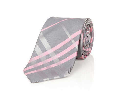 KRAWATTE MIT GRAU/ROSA KAROMUSTER KRAWATTE MIT GRAU/ROSA KAROMUSTER